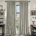 Crushed Velvet Curtains 2 Panels, Rod Pocket, Light Filtering