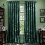 Crushed Velvet Curtains 2 Panels, Rod Pocket, Light Filtering