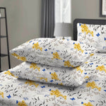 Printed Fitted Sheet Floral Pattern — Double King Size with Pillowcases