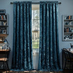 Crushed Velvet Curtains 2 Panels, Rod Pocket, Light Filtering