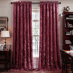 Crushed Velvet Curtains 2 Panels, Rod Pocket, Light Filtering