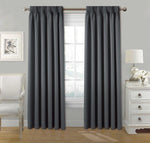 Pencil Pleat Blackout Curtains, Thermal Lined with Tie Backs