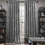 Crushed Velvet Curtains 2 Panels, Rod Pocket, Light Filtering