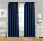 Pencil Pleat Blackout Curtains, Thermal Lined with Tie Backs