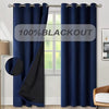 100% Blackout Curtains 2 Piece, Grommet Top, Thermal Insulated