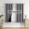 100% Blackout Curtains 2 Piece, Grommet Top, Thermal Insulated
