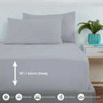 Extra Deep Fitted Sheet 16 Inch Pocket — Single Double King Super King Sizes