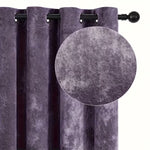Blackout Crushed Velvet Curtains, Eyelet Ring Top, Lined Pair