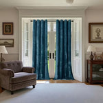 Blackout Crushed Velvet Curtains, Eyelet Ring Top, Lined Pair