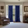 Blackout Crushed Velvet Curtains, Eyelet Ring Top, Lined Pair