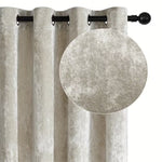 Blackout Crushed Velvet Curtains, Eyelet Ring Top, Lined Pair