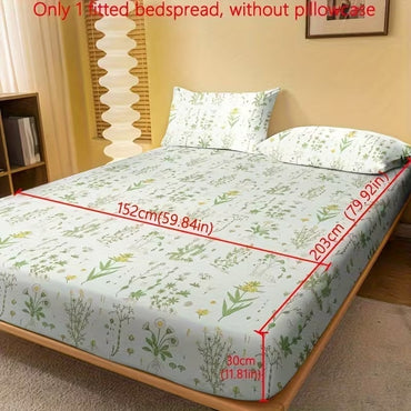 Brushed Fitted Sheet Ditsy Floral Print — Deep Pocket for Bedroom Guest Room