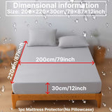 Waterproof Mattress Protector Extra Deep Fitted — Noiseless Bed Sheet Cover UK