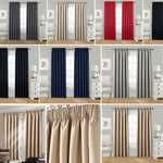 Pencil Pleat Blackout Curtains, Thermal Lined with Tie Backs