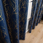 Metallic Foil Branch Blackout Curtain, 1 Panel, Grommet Top