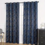 Metallic Foil Branch Blackout Curtain, 1 Panel, Grommet Top
