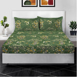 Printed Fitted Sheet Floral Pattern — Double King Size with Pillowcases