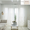 Gold Embroidered Sheer Curtains, Floral Voile, Rod Pocket