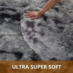 Fluffy Shaggy Area Rug Grey Anti Slip — Soft Carpet Floor Mat for Bedroom Living Room