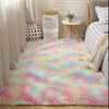 Fluffy Shaggy Area Rug Pastel Tie Dye — Anti Slip Soft Carpet for Living Room