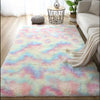 Fluffy Shaggy Area Rug Pastel Tie Dye — Anti Slip Soft Carpet for Living Room