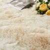 Fluffy Shaggy Area Rug Tie Dye Grey — Anti Slip Soft Rug for Living Room Bedroom