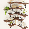 L-Shaped Corner Floating Shelves, Set of 5, Rustic Wood