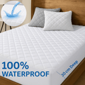 Waterproof Quilted Mattress Protector Extra Deep — Fits Up To 40cm Deep Mattress, Anti Allergy Cover
